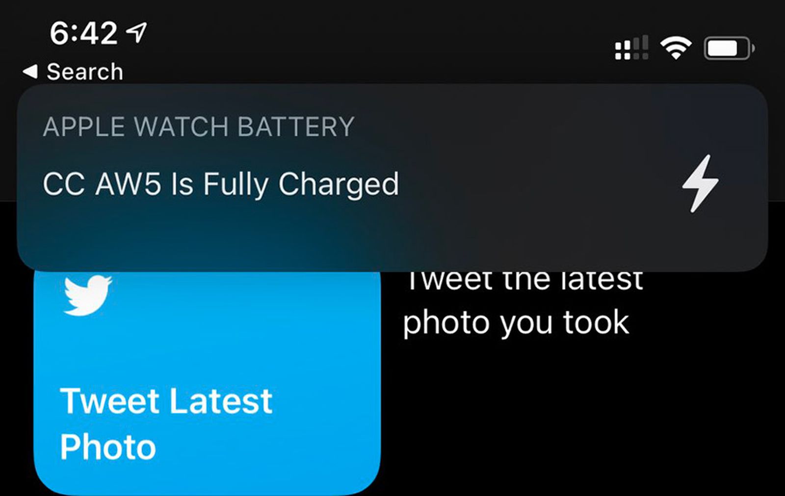 battery fully charged notification