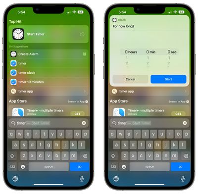 تایمر ios 16 spotlight