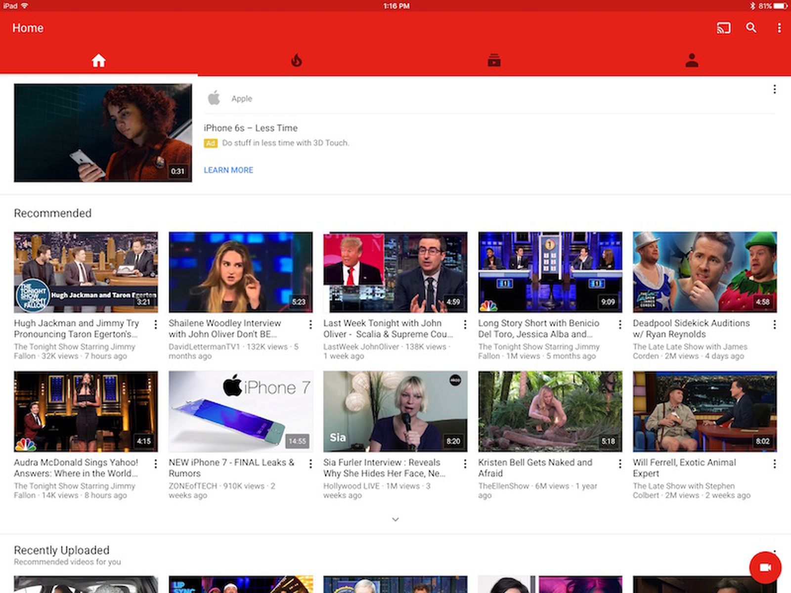 YouTube iOS App Gains Native Resolution on iPad Pro  MacRumors