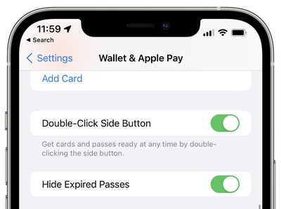 wallet app hide expired passes ios 15