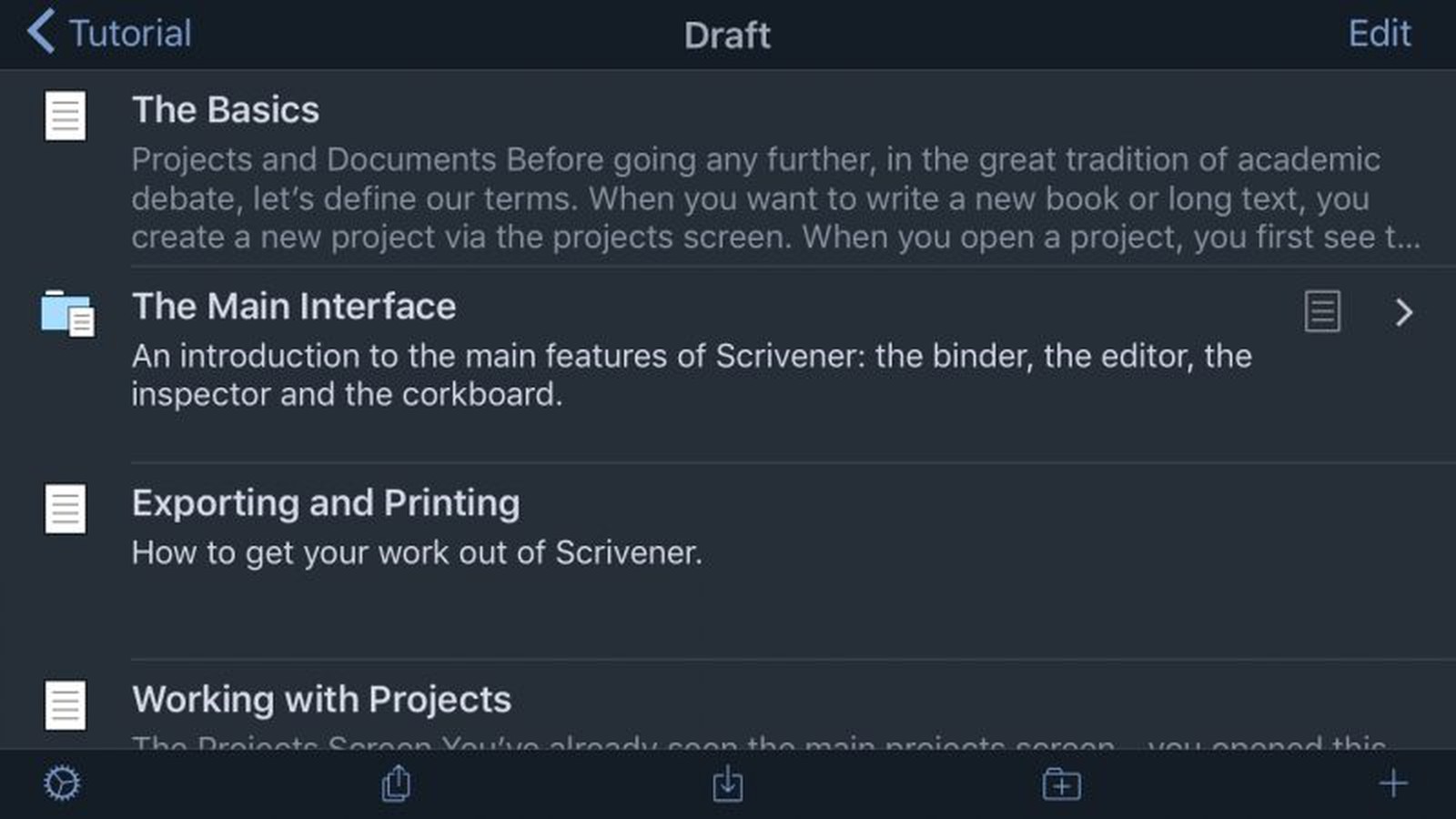 scrivener for ios setup