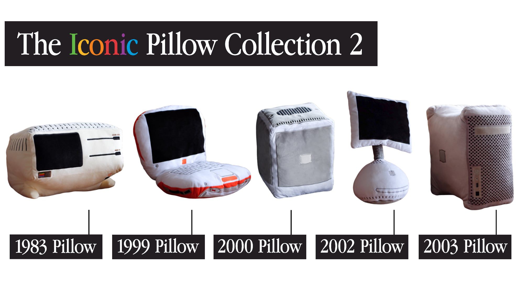 photo of Throwboy Launches New Apple-Themed Pillows Modeled After iBook G3, iMac G4, Apple Lisa and More image
