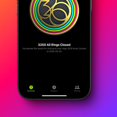 All Rings Closed Apple Watch Award