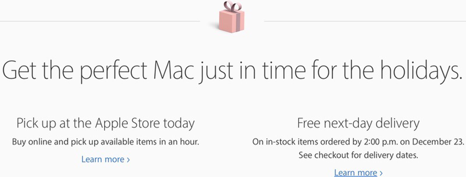 Apple Offering Free Next Day Delivery On December 23 - MacRumors