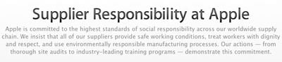 apple supplier responsibilty statement