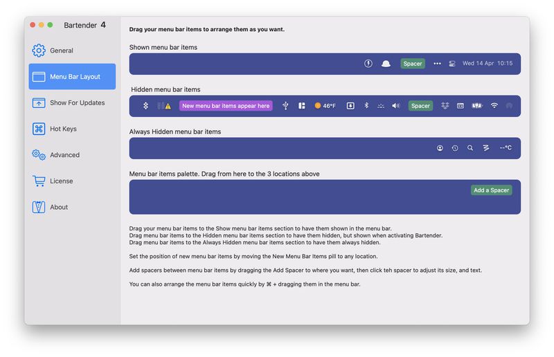 Bartender 4 Now Supports macOS Big Sur, Gains Menu Bar Spacing Options