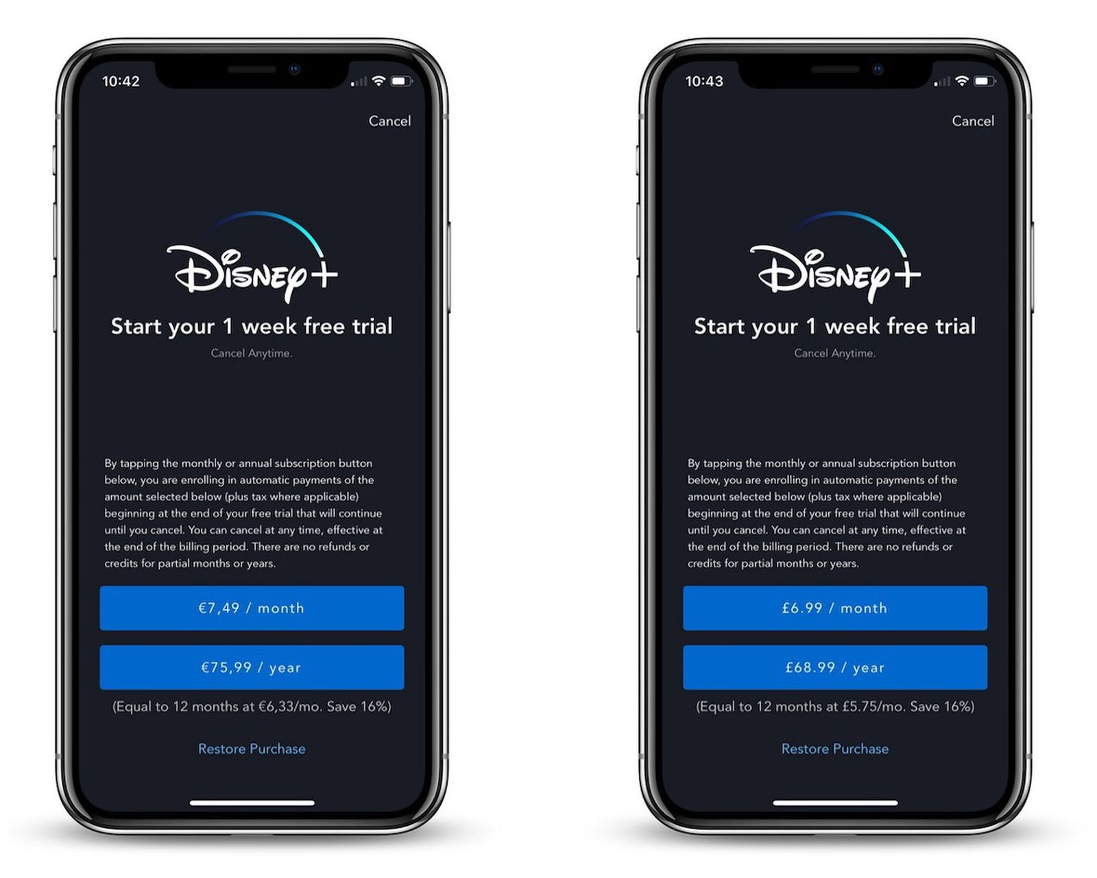 Disney+ Likely to Cost £6.99 Per Month in UK, €7.49 in France - MacRumors