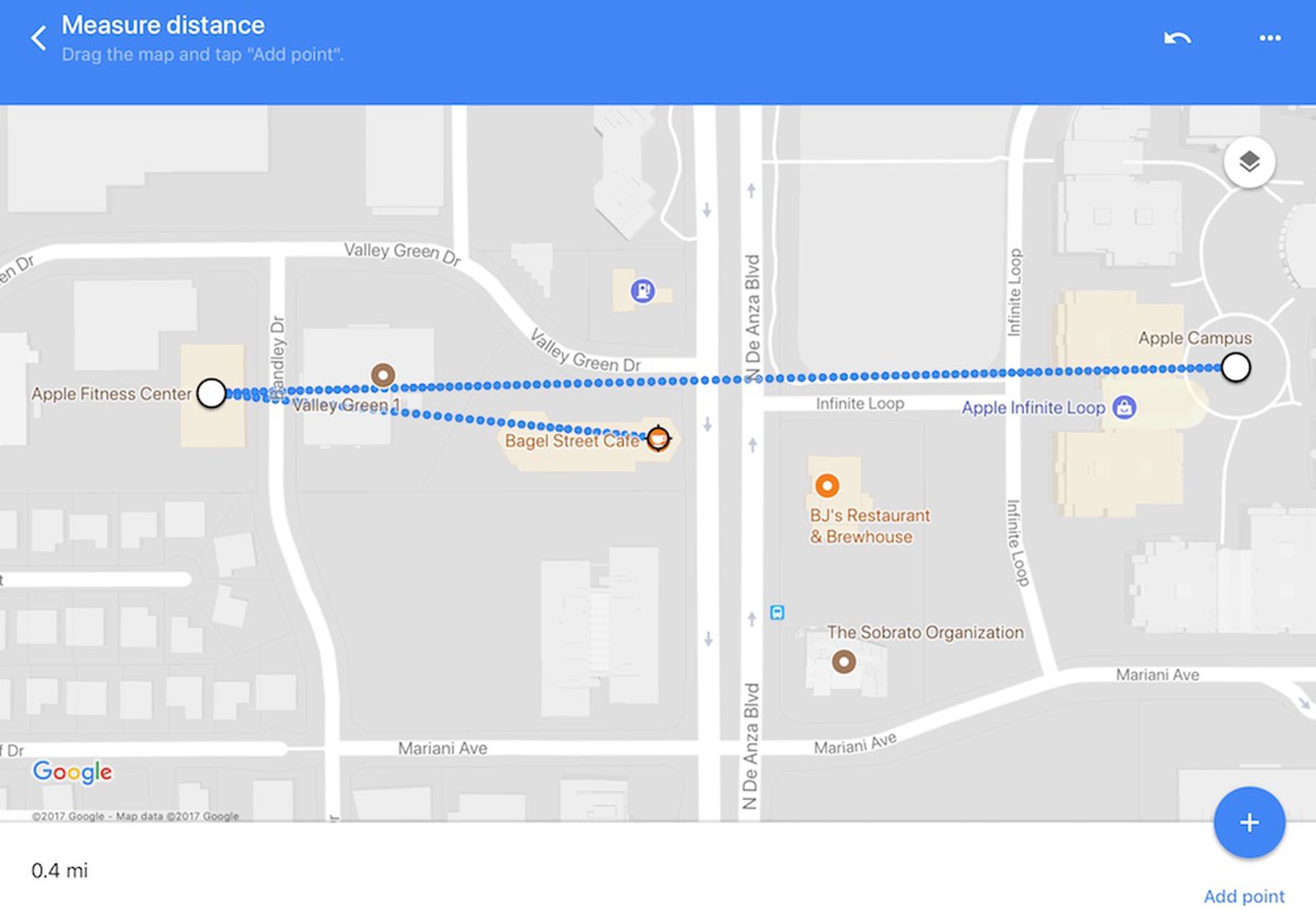 google maps distance
