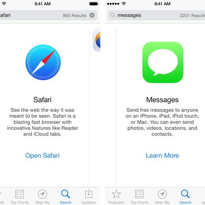 safari messages app store results