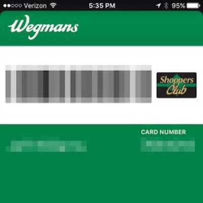 wegmans shoppers club apple pay