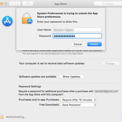 mac app store preferences