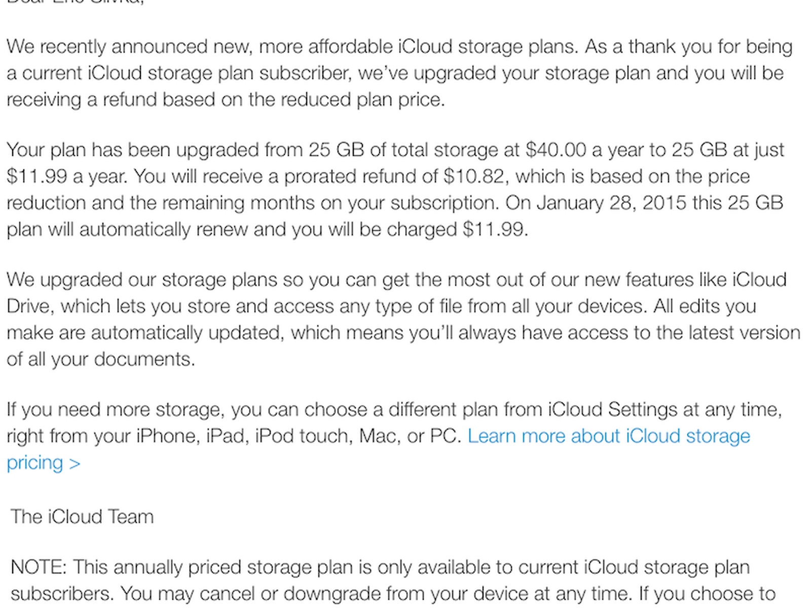 Apple Upgrading Existing Icloud Subscribers To More Affordable Plans Macrumors
