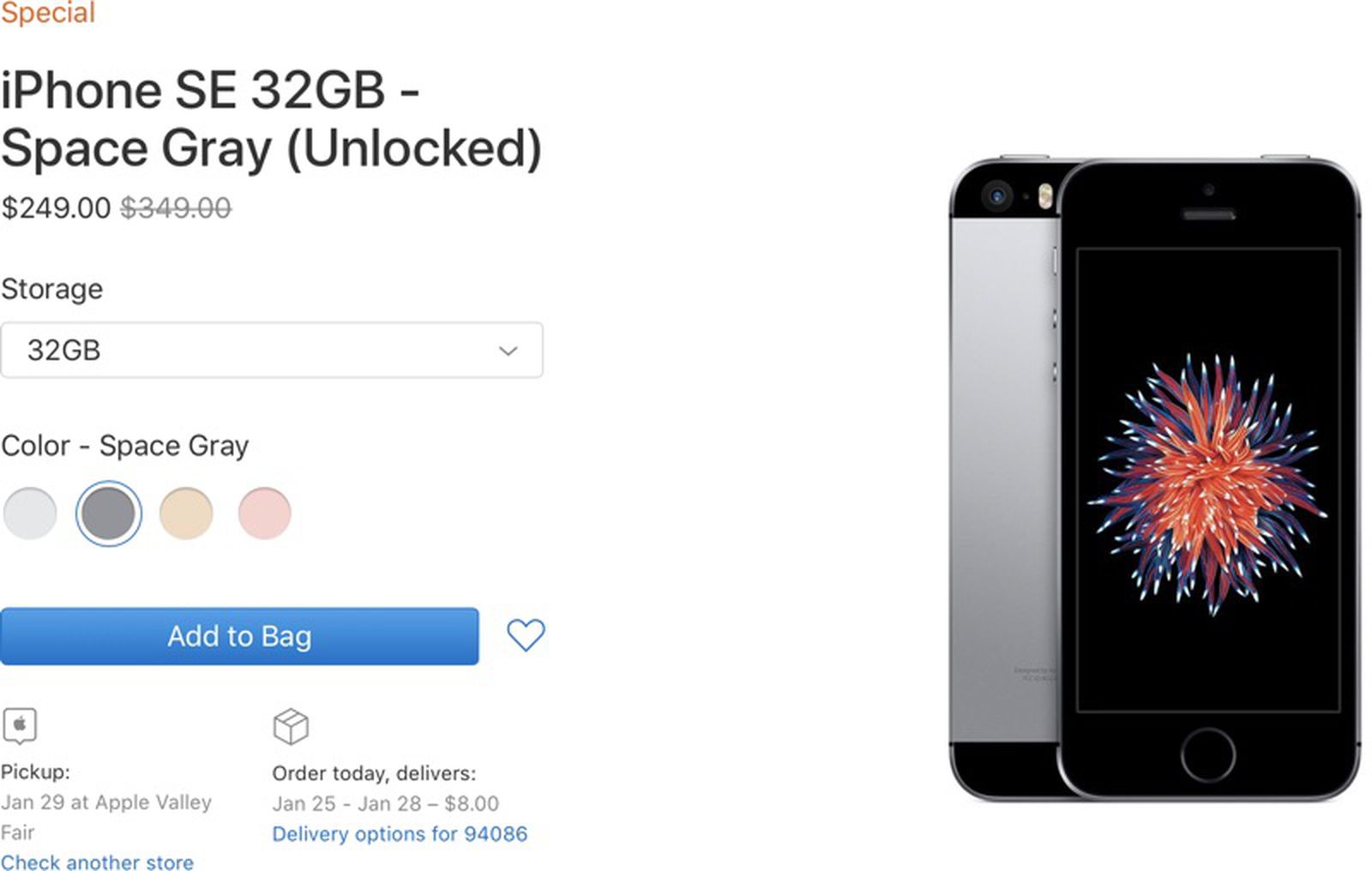 Iphone Se Is Again Available From Apple S Clearance Site For 249 Macrumors