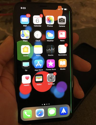 iphone x green line