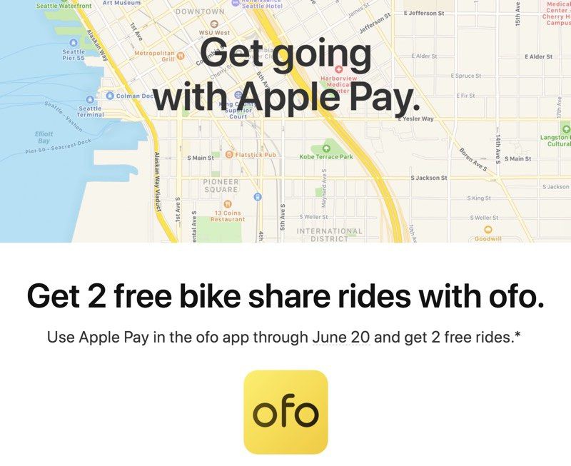 Apple Pay Promo Offers Two Free Bike Share Rides Through ofo - MacRumors