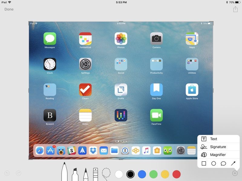instant markup edit screenshots ios 11 image