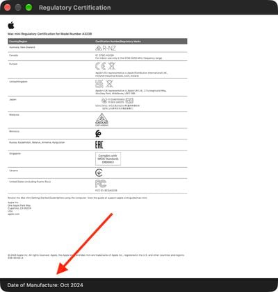 registration certificate mac