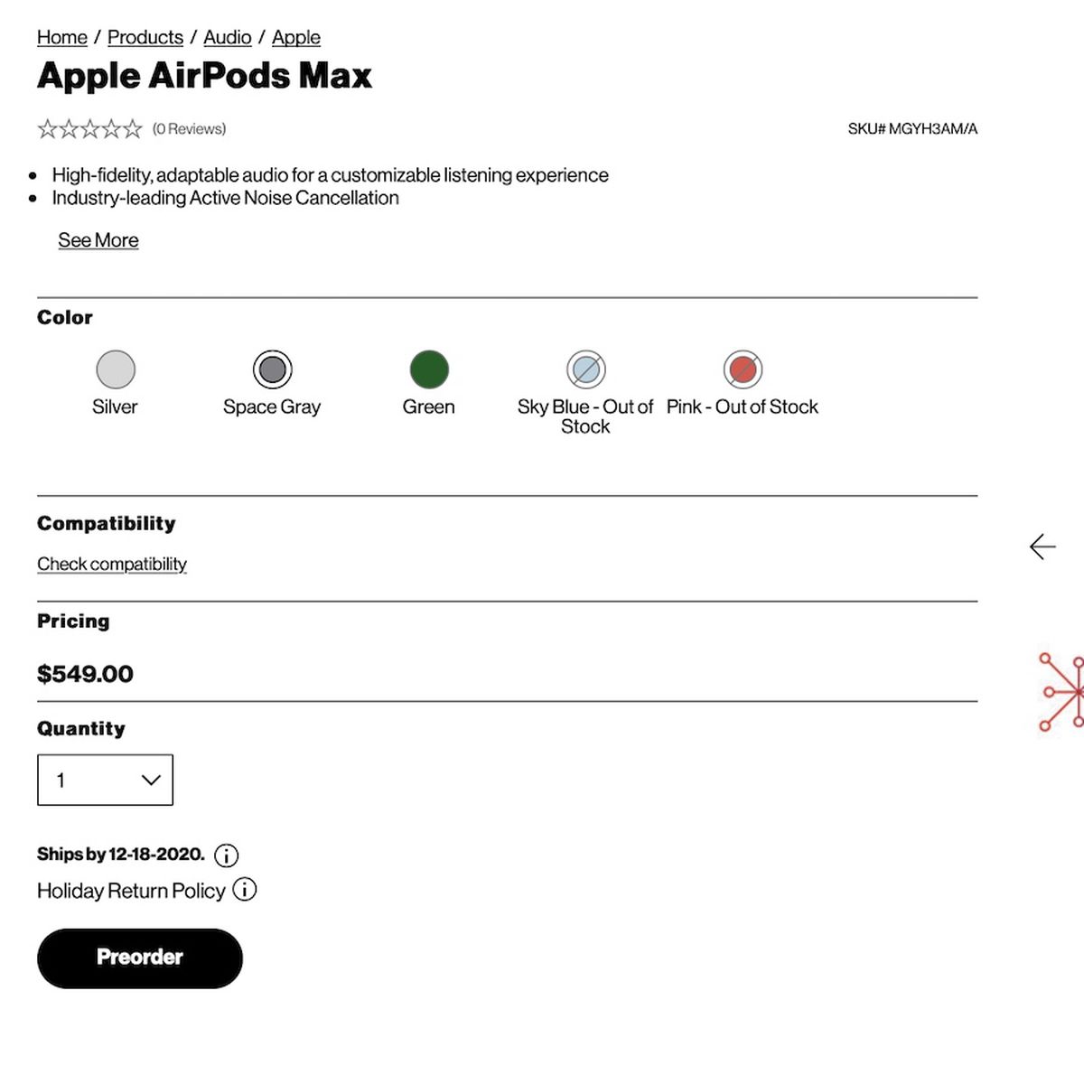 Airpods from online verizon