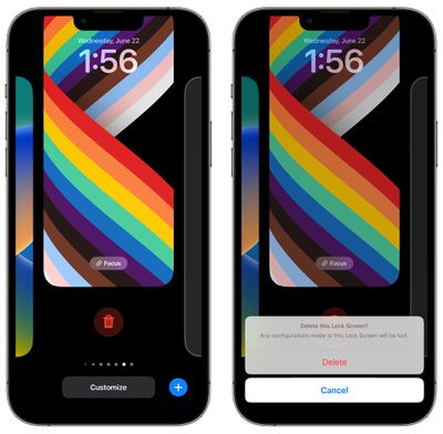 delete lock screen ios 16