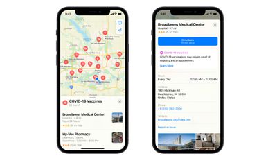 apple maps vaccinations