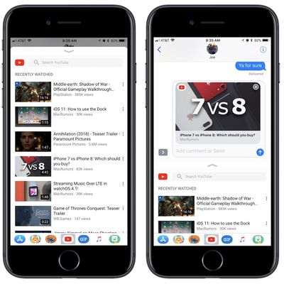 imessage youtube app
