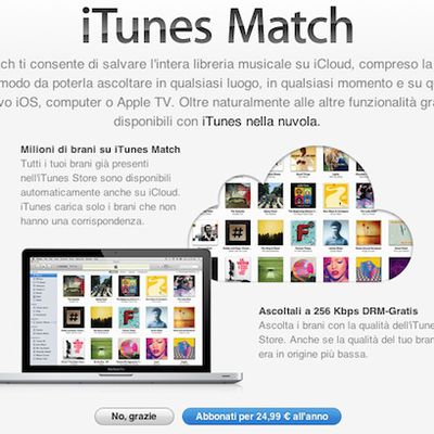 itunes match signup italy