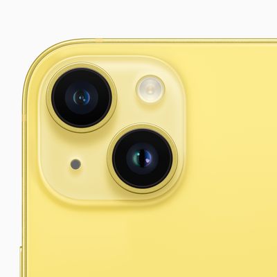 Apple iPhone 14 iPhone 14 Plus yellow dual camera system