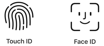 face id vs touch id icons
