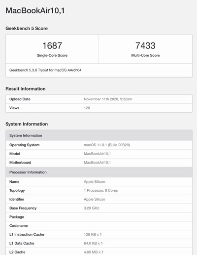 Apple Silicon M1 Chip in MacBook Air Outperforms High-End 16-Inch MacBook Pro