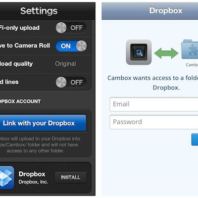 cambox dropbox settings