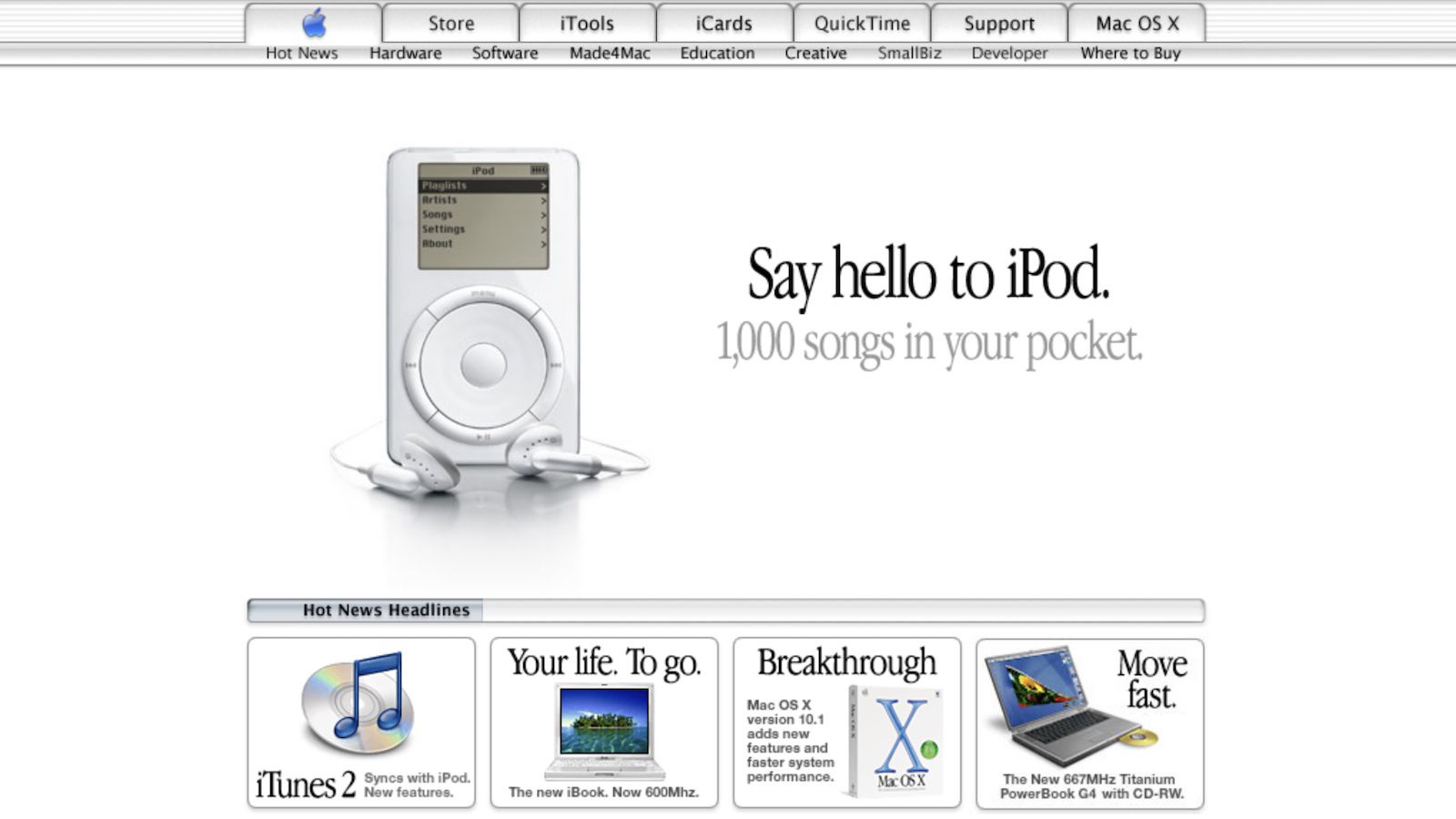 Hoy se cumple el 20 aniversario del lanzamiento del iPod por Steve Jobs