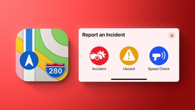 apple maps report incident red