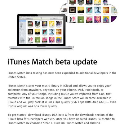 itunes match beta reopened