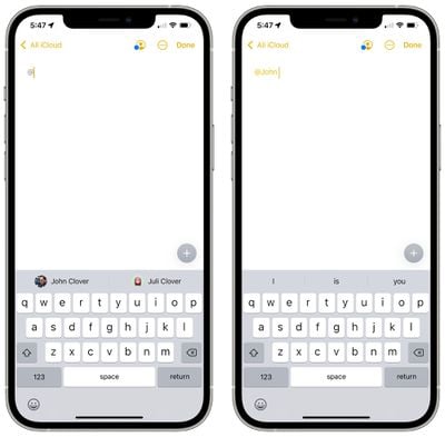 ios 15 notes mentionne
