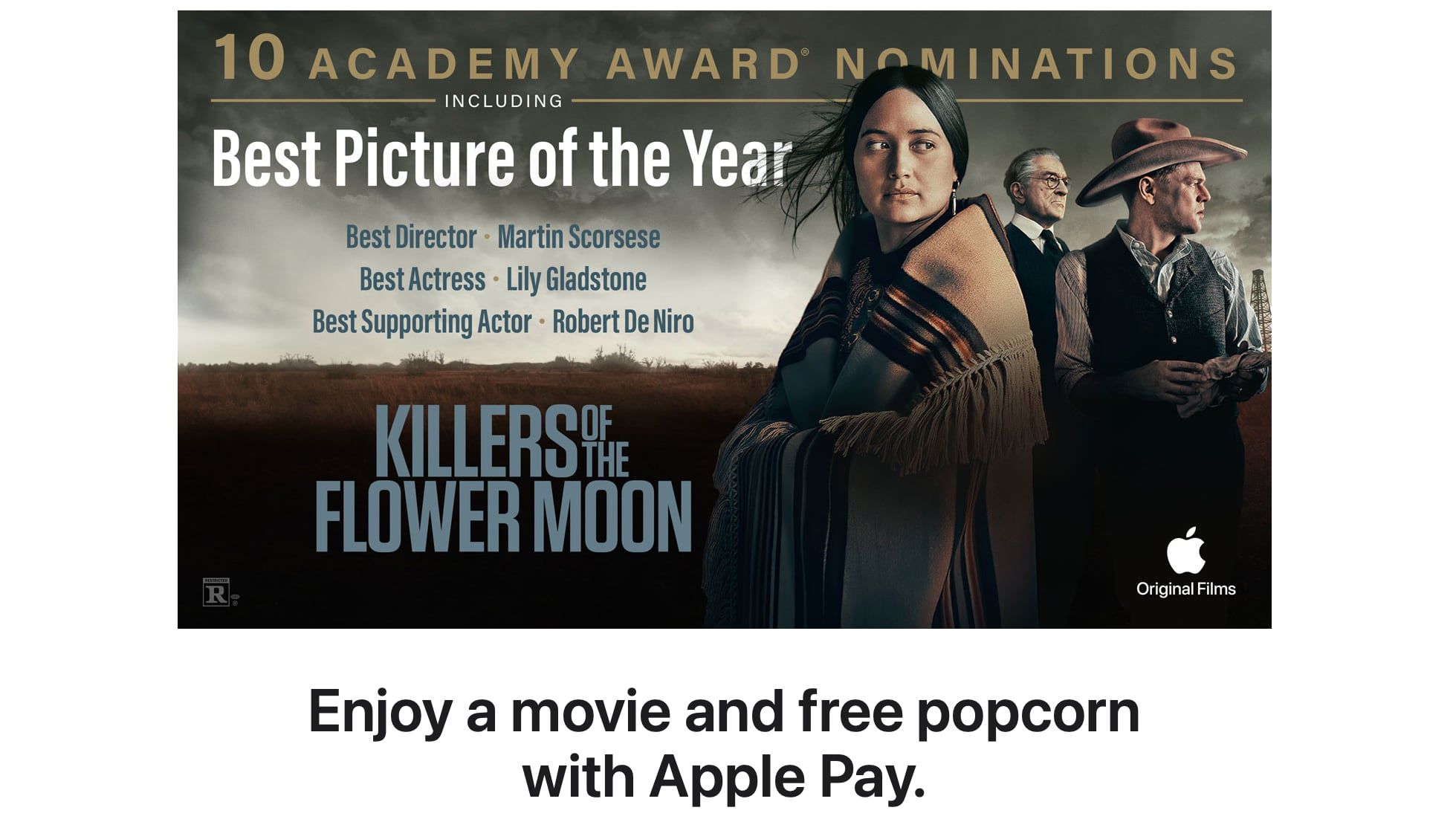 تبلیغات Regal Apple Pay پاپ کورن رایگان با خرید بلیط فیلم ارائه می دهد