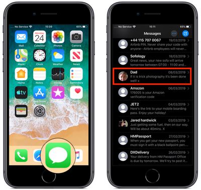 how to access conversation thread details in Messages ios 2