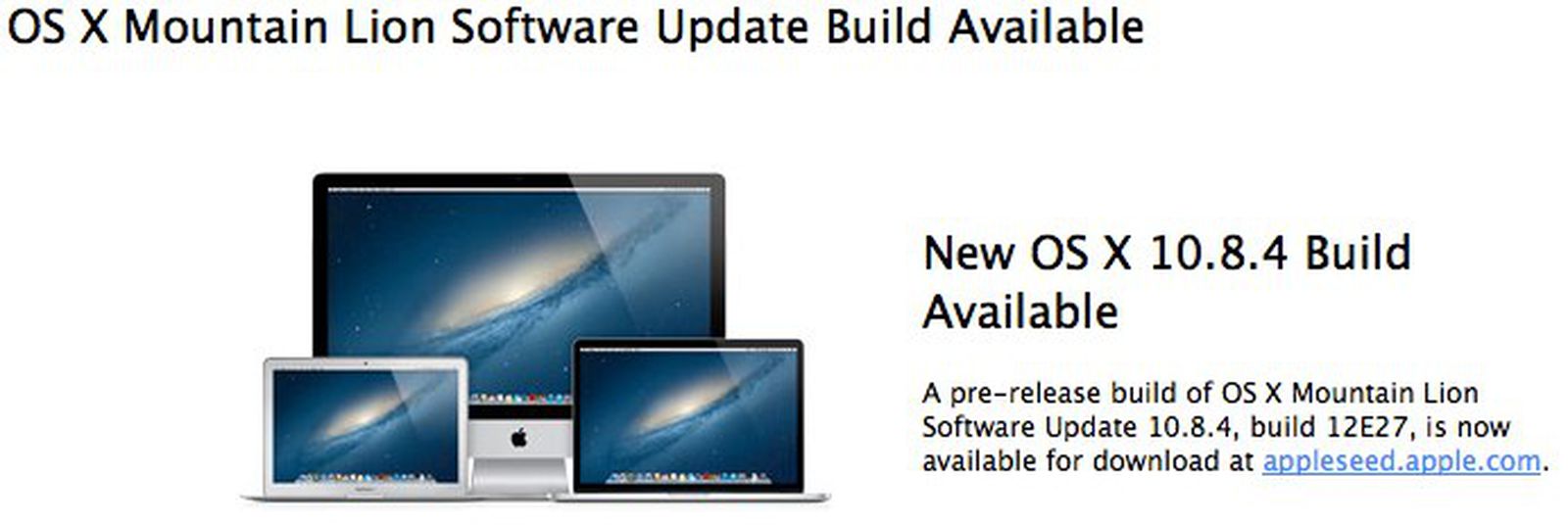 Apple Issues First Beta of OS X 10.8.4 to AppleSeed Members - MacRumors