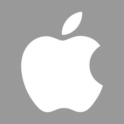 apple logo white gray