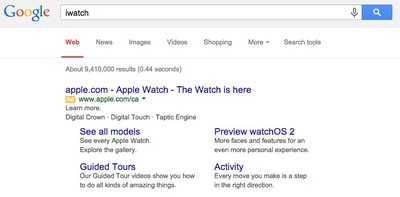 google on iwatch