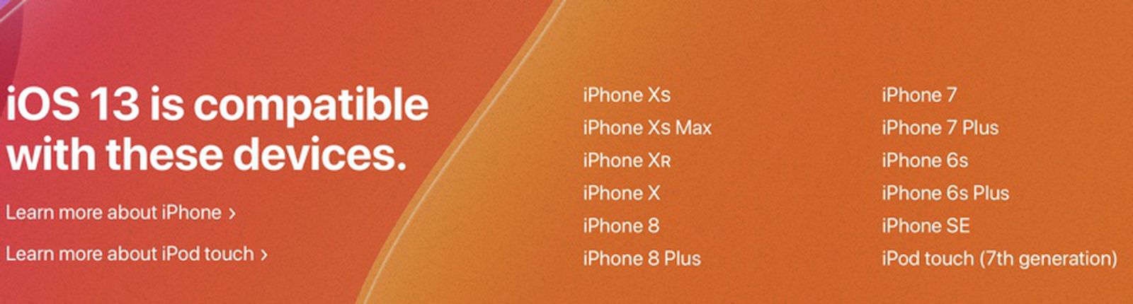 Ios 13 Compatible With Iphone 6s And 6s Plus And Later Macrumors