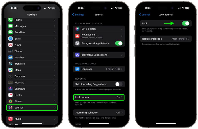 iOS 17.2: How to Lock Your iPhone Journal - MacRumors