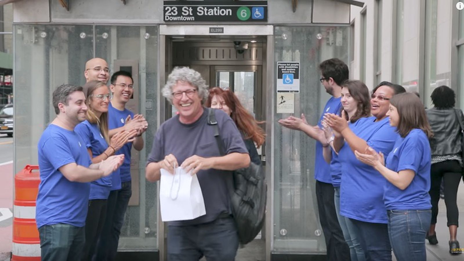 New York City Subway Entrance Turned Into Fake Apple Store With Line For Iphone X Macrumors