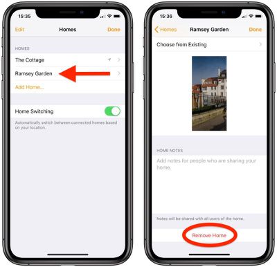 how to remove a second home apple homekit 3