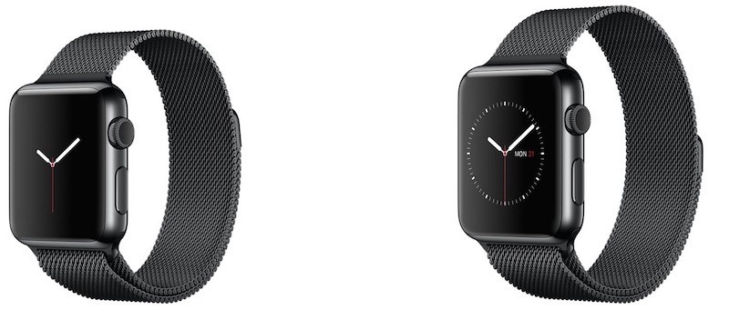 black milanese loop on silver apple watch