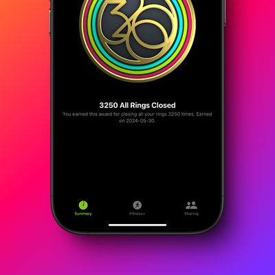 All Rings Closed Apple Watch Award