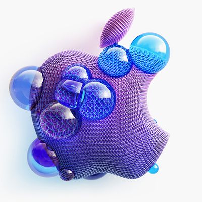 apple logo purple blue