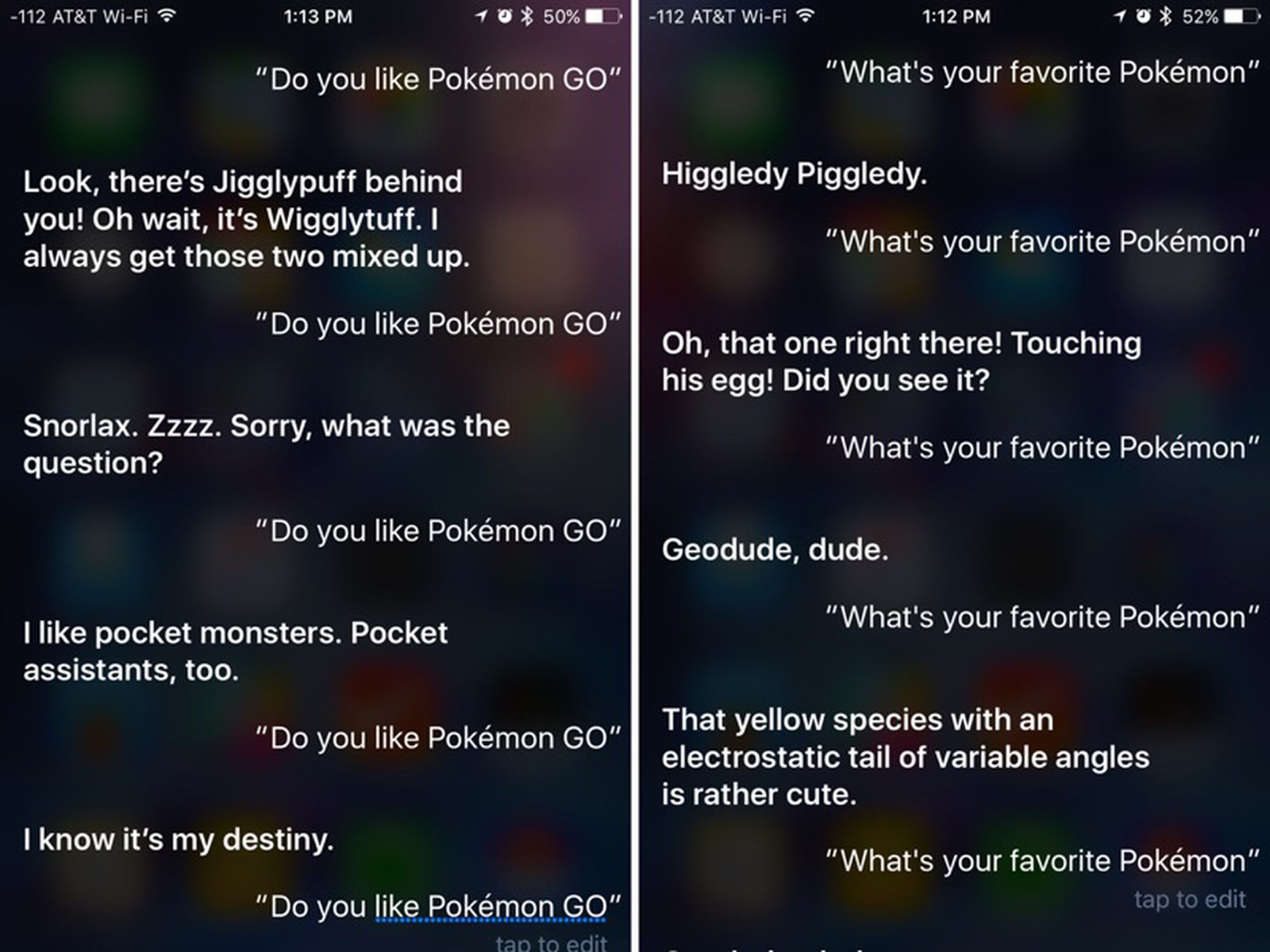Siri Offers Humorous Responses to Questions About Hit Game Pokémon Go -  MacRumors