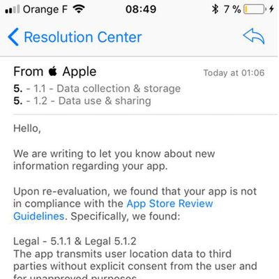 app location sharing crackdown email