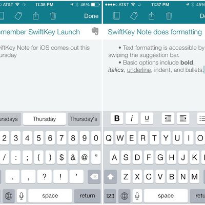 swiftkey note screenshots