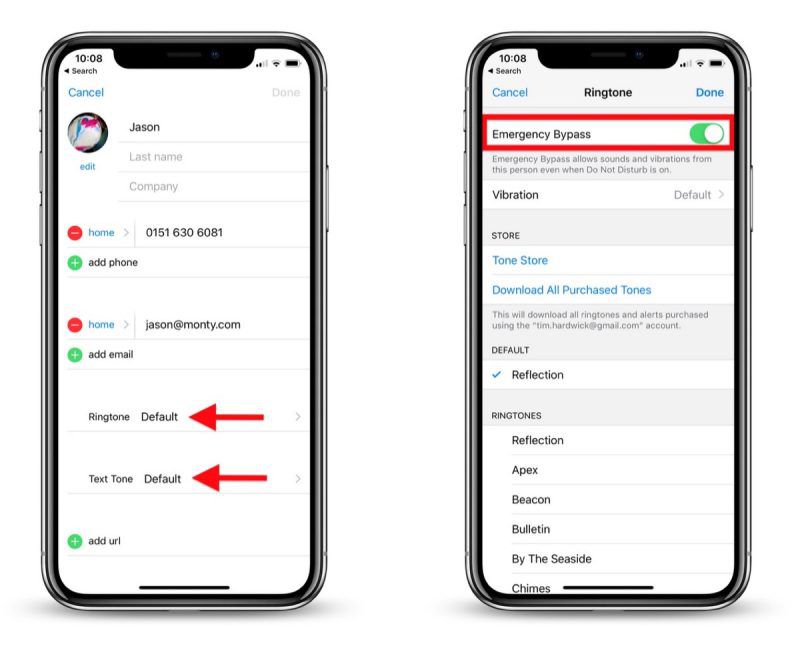 How to let a contact bypass ios 12 s do not disturb mode without adding